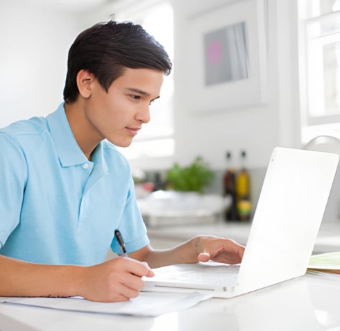 Australian Student taking online class at mastering math online