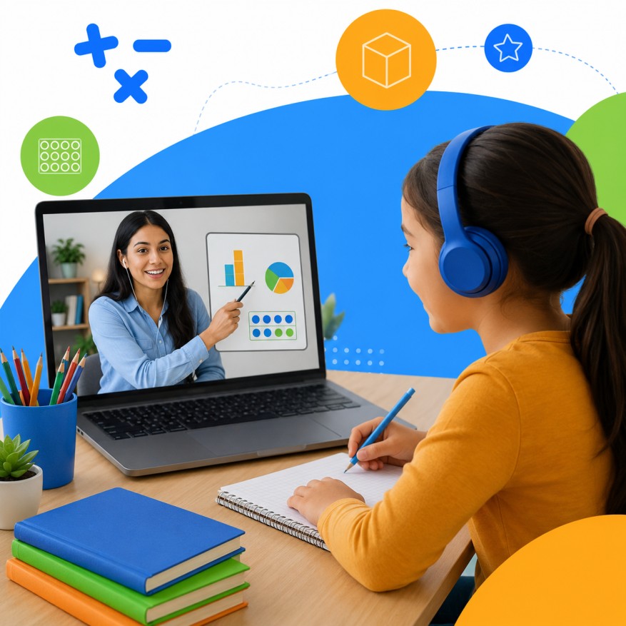 Australian Maths tutors taking online class of the years 2 students