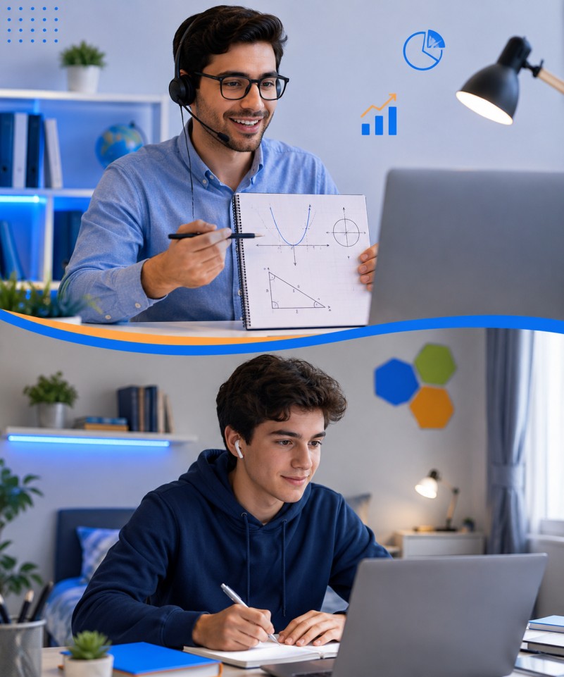 Student taking online Selective School Tutoring