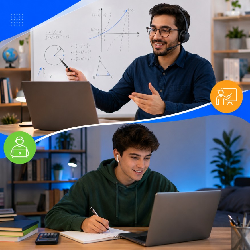 year 12 student taking online maths class