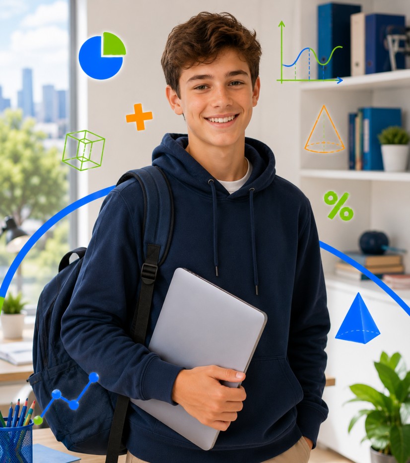 year 9 maths student ready to taking online class